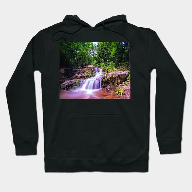 Johns Brook Trail Big Slide Mountain Keen Valley NY Waterfall Hoodie by WayneOxfordPh